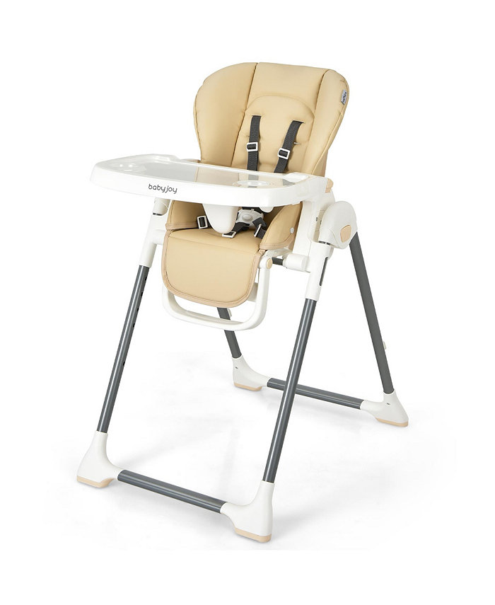 Costway Foldable Baby High Chair w  Double Removable Trays