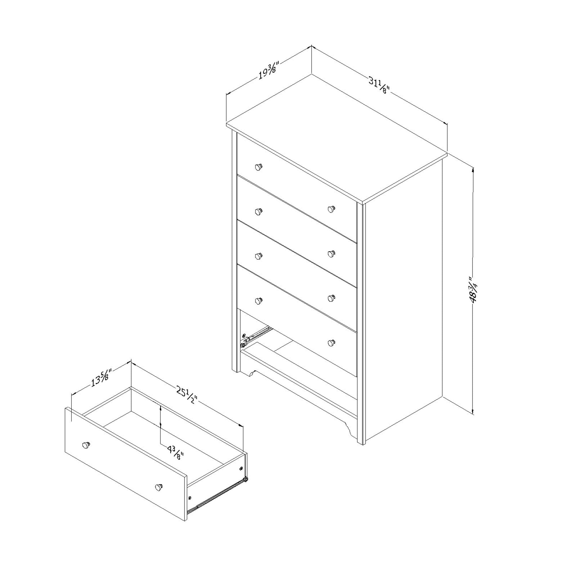 South Shore Vito 5-Drawer Dresser, Multiple Finishes