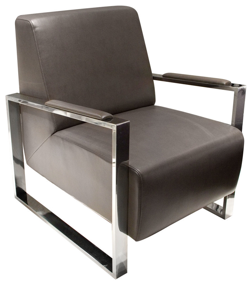 Century Accent Chair With Stainless Steel Frame   Contemporary   Armchairs And Accent Chairs   by Diamond Sofa  Houzz