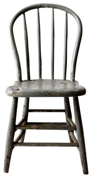 Consigned  Antique Primitive Gray Spindle Chair   Dining Chairs   by 86 Vintage  Houzz