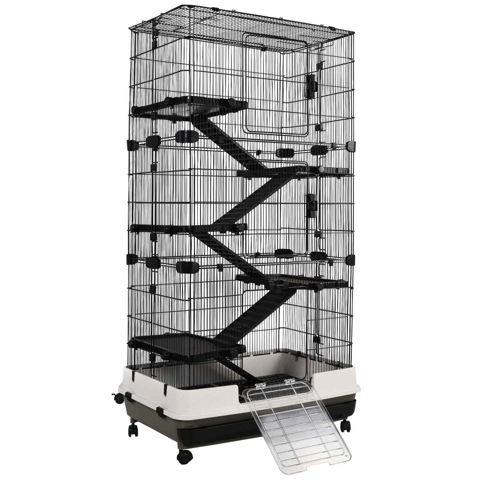 Anself 6-tier Platform Rolling Small Animal Cage for Hamsters， Chinchillas， and Gerbils with a Large Living Space