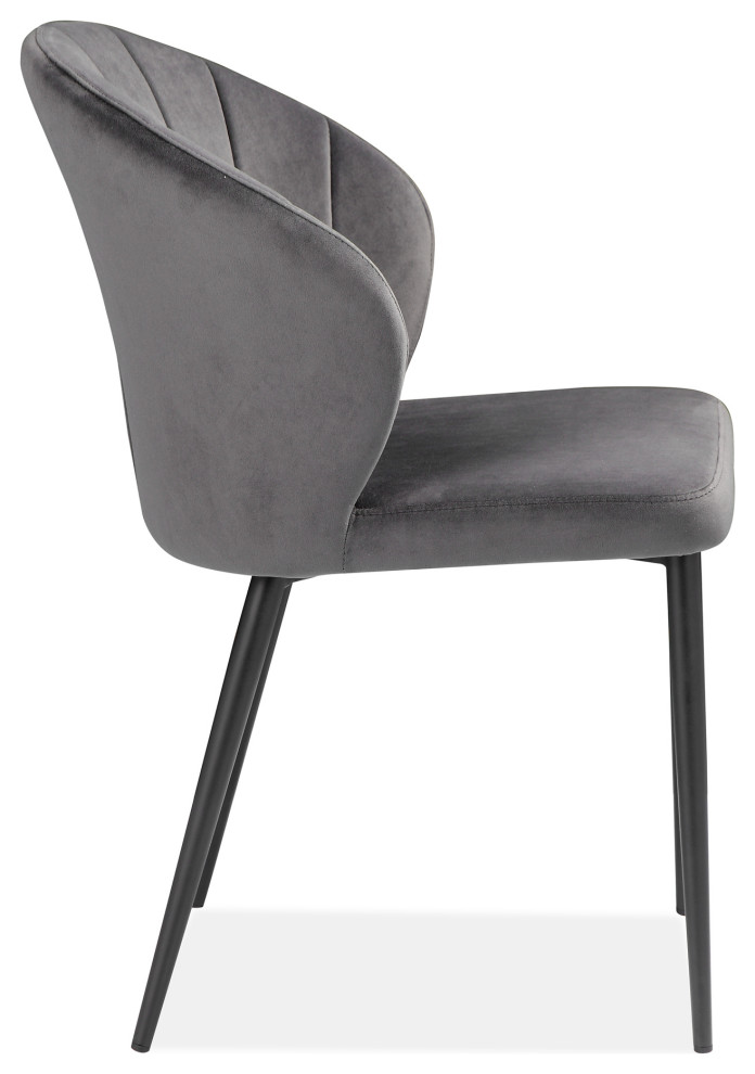 Mags Dining Chair Dark Gray  Set of 2   Midcentury   Dining Chairs   by Sideboards and Things  Houzz