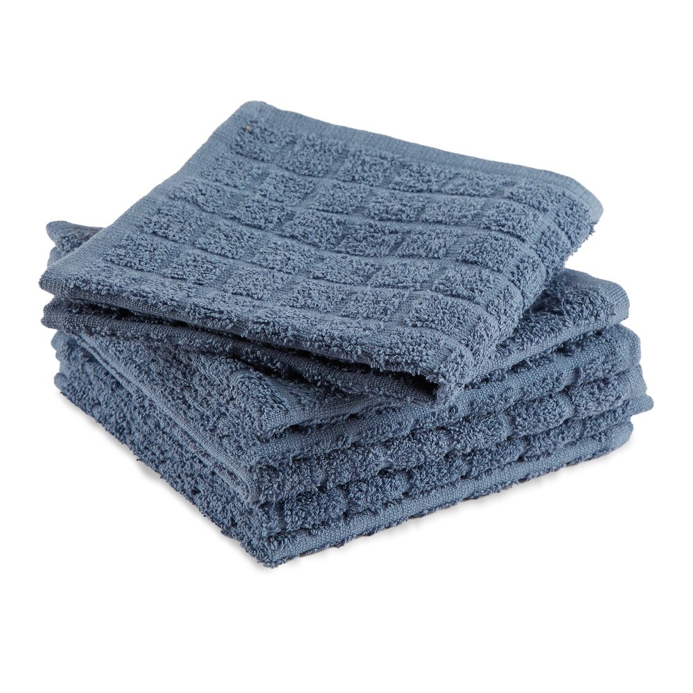 DII Solid Windowpane Terry Dishcloth Set of 6