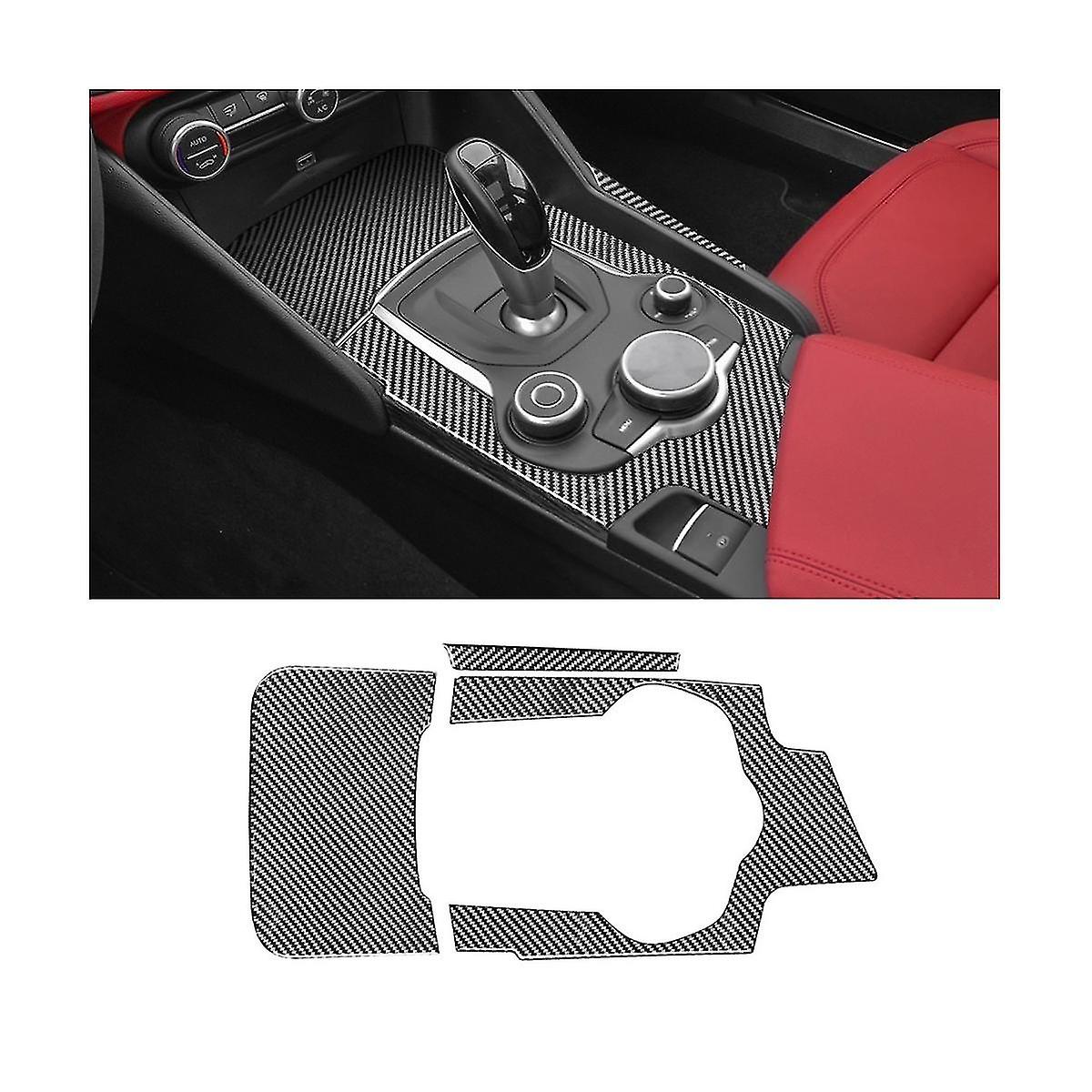 For 2015-2023 Carbon Fiber Car Console Gear Shift Panel Cover Sticker Accessories