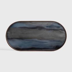 GRAPHITE ORGANIC GLASS TRAY OBLONG M