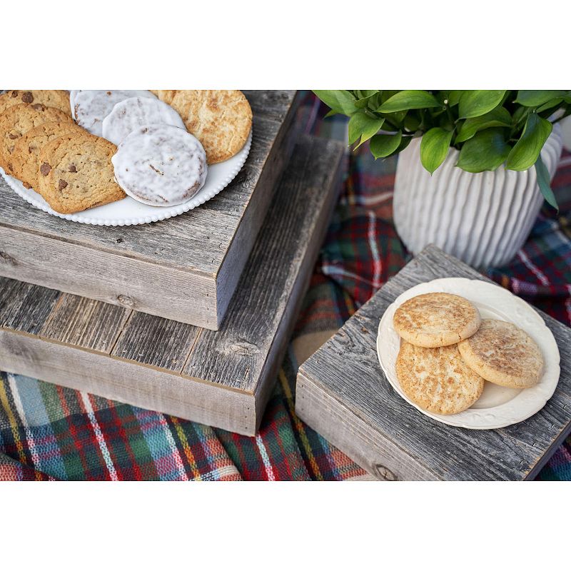 Rustic Farmhouse Medium Decorative Reclaimed Wood Cake Stand， Dessert Stand