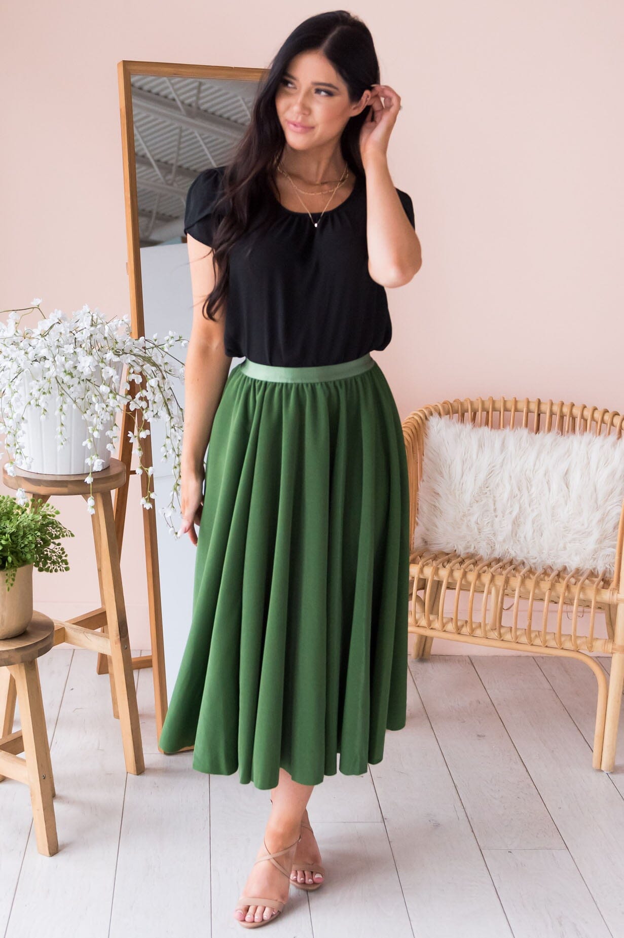 Full Of Charm Modest Circle Skirt