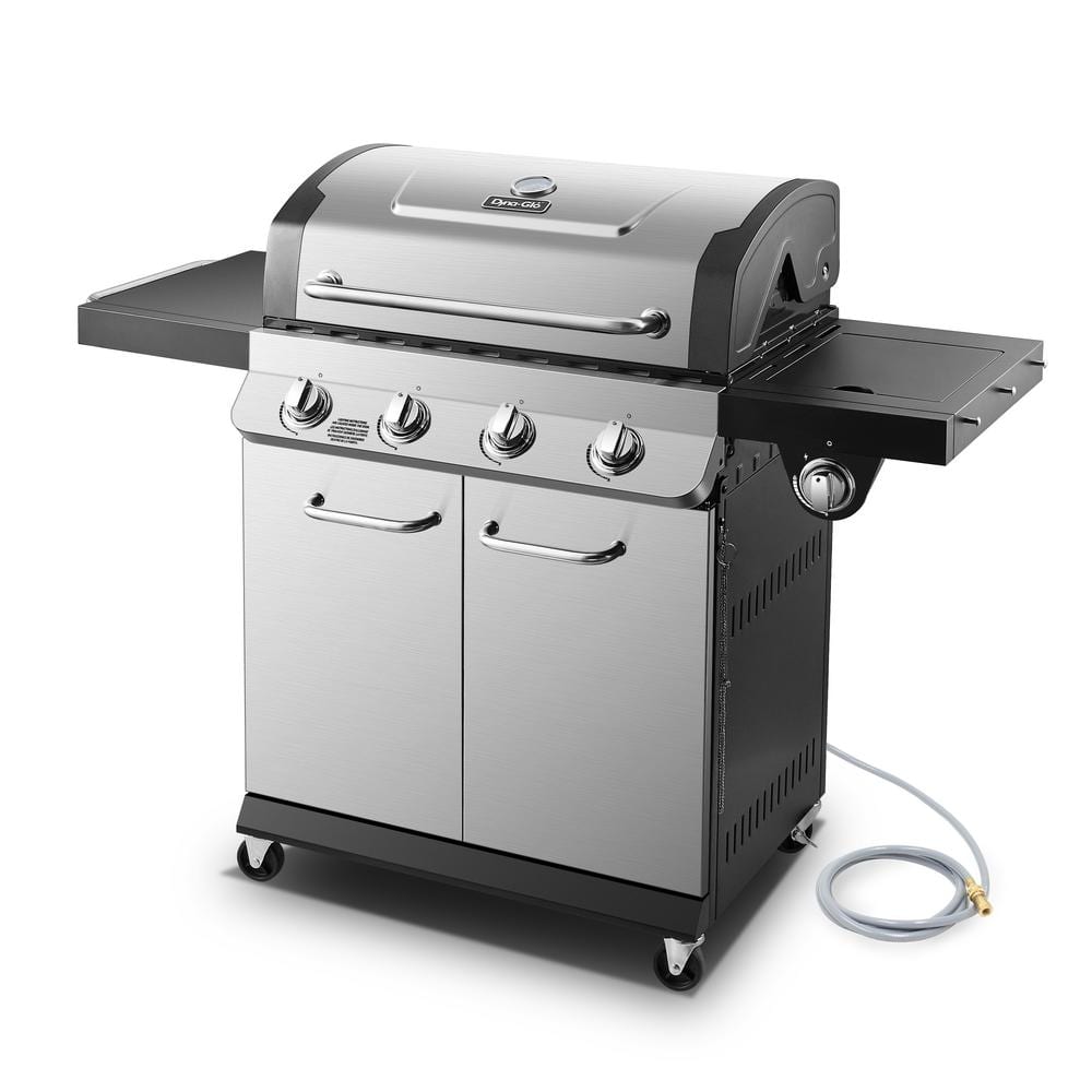 Dyna-Glo Premier 4-Burner Natural Gas Grill in Stainless Steel with Side Burner DGP483SSN-D