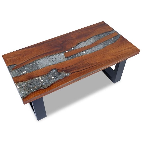 vidaXL Coffee Table Teak Resin 39.4