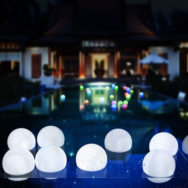 2/6/12Pcs LED Color Floating Ball Mood Light Garden for Pool Ponds and Parties 8cm/3inch