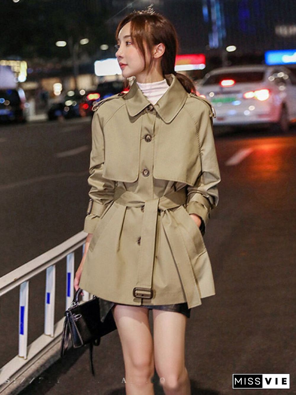 Fashionable Windbreaker Women's New Autumn Winter Long Sleeved Jacket Casual Solid Color Top Trench Coat For Women Jackets