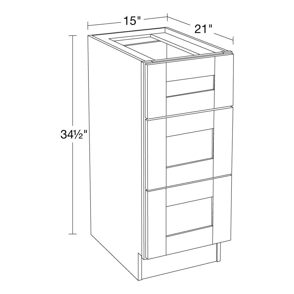 Contractor Express Cabinets Vesper White Plywood Shaker Stock Assembled Base Drawer Kitchen Cabinet Soft Close 15 in. x 34.5 in. x 21 in. VBD1521-AVW