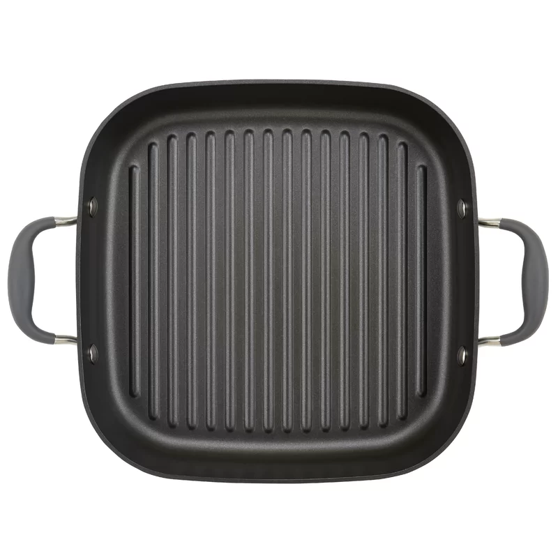 Anolon 83865 Advanced Hard Anodized Nonstick Grill Pan / Griddle and Roaster - 11 Inch， Gray