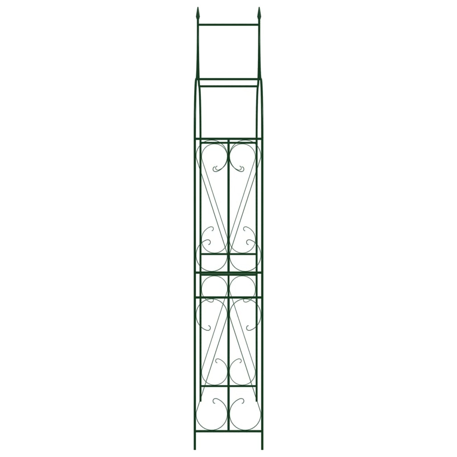 Carevas Garden Arch Dark Green 47.2"x15"x101.6" Iron