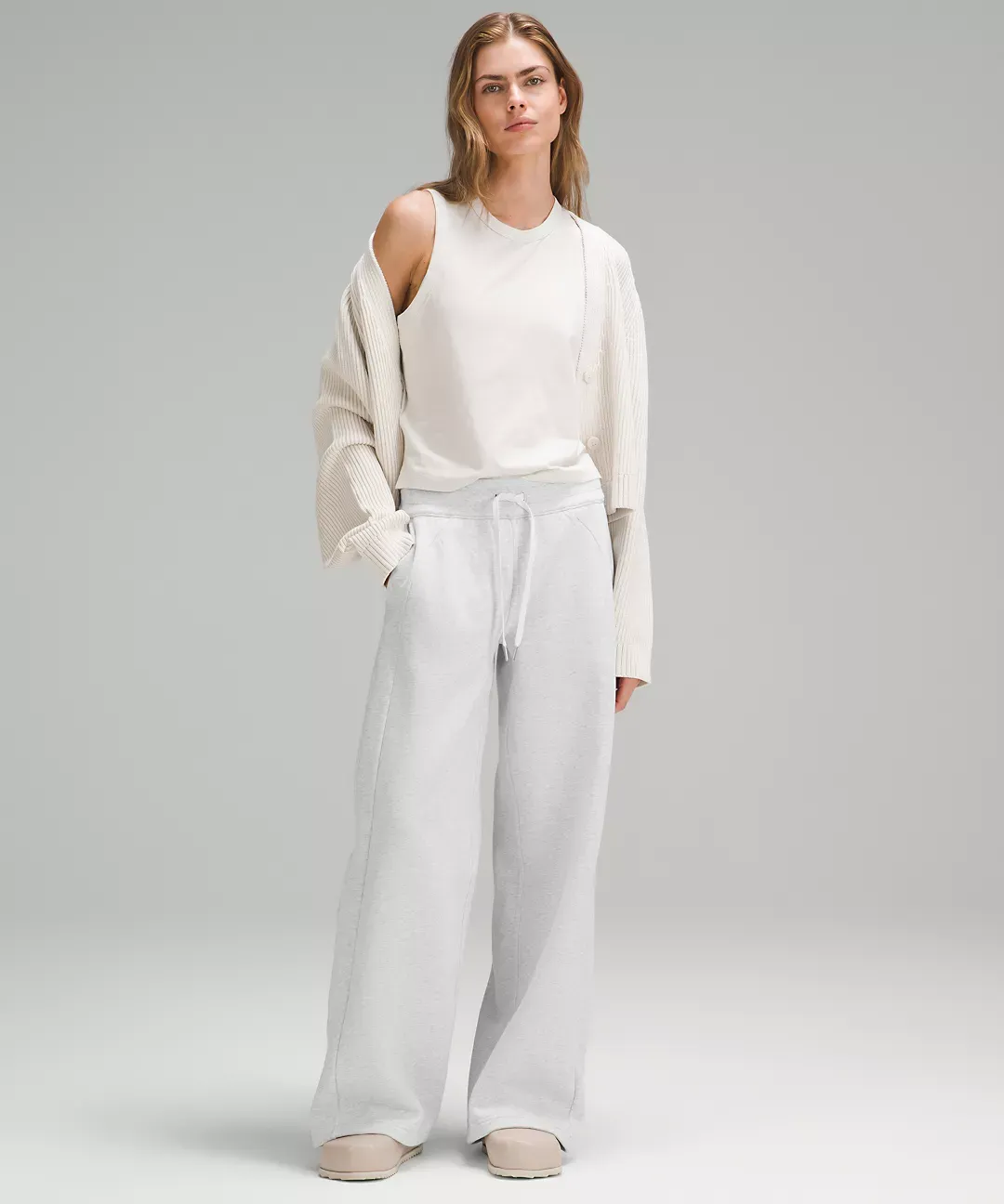 Scuba Mid-Rise Wide-Leg Full Length Pant