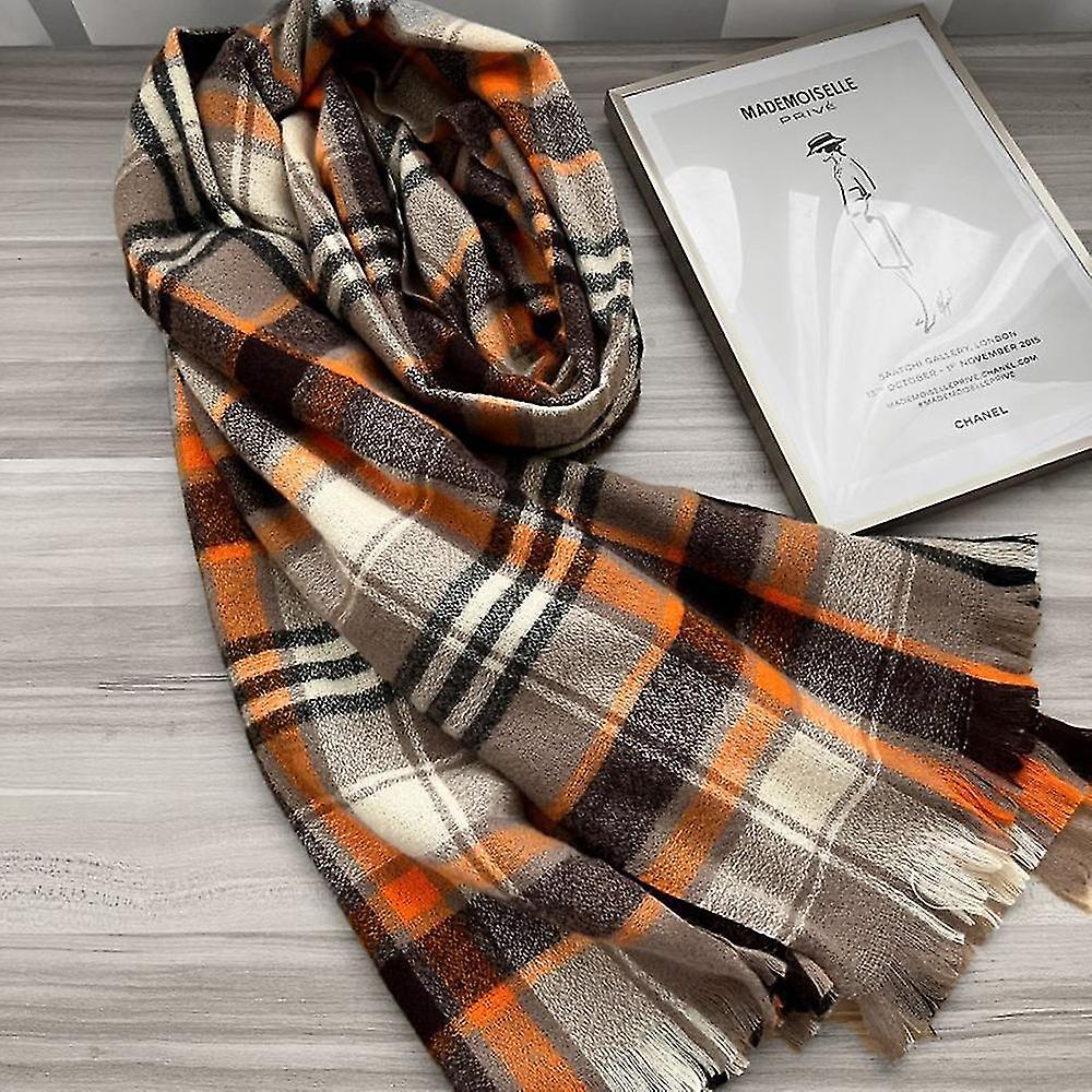 Woman's Winter Scarf Thick Warm Scarf With Simple Plaid Design For Cold Weather Outdoor Skiing And Cycling