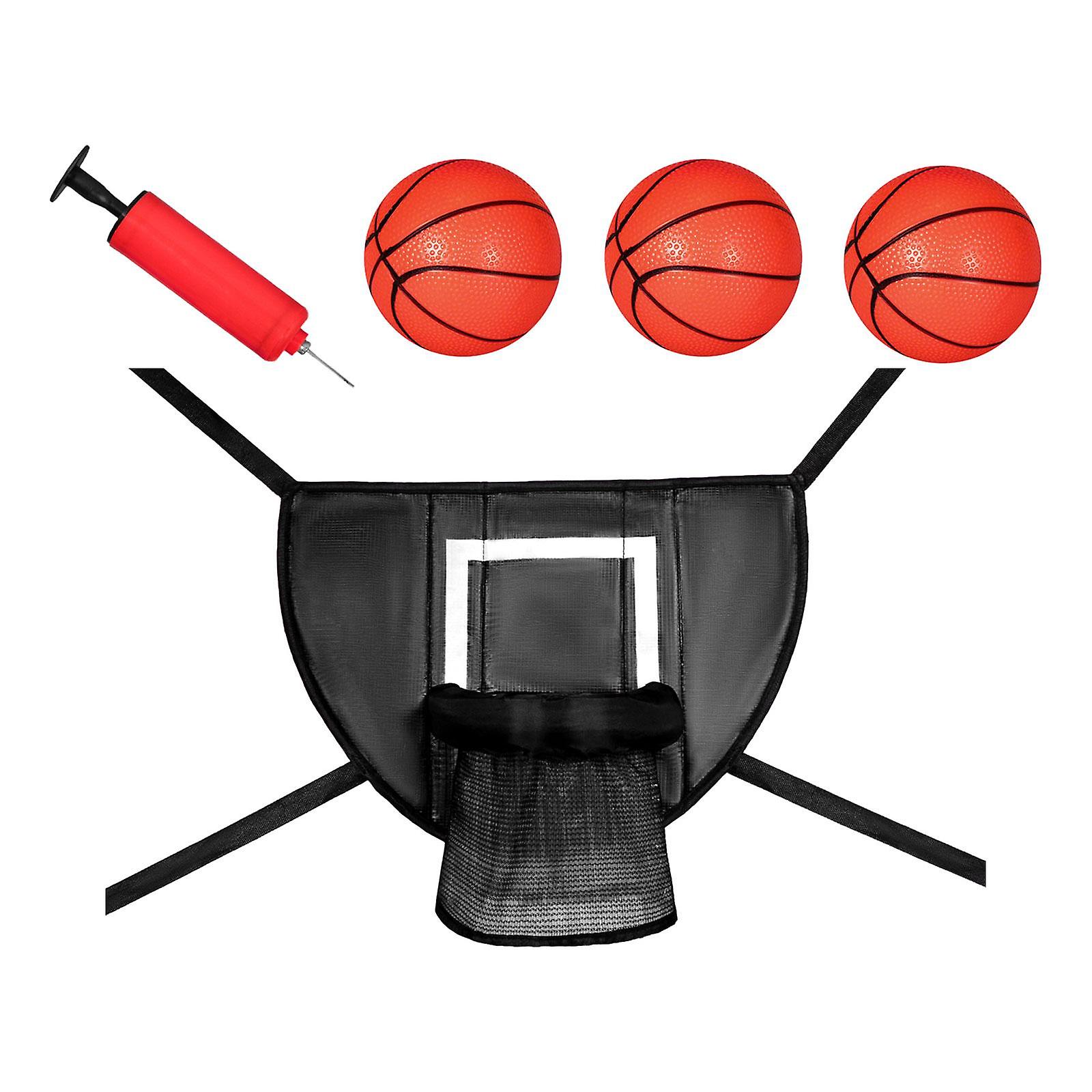 Basketball Hoop For Trampoline Garden Easy To Assemble Lightweight Baseboard Black 90x50cm