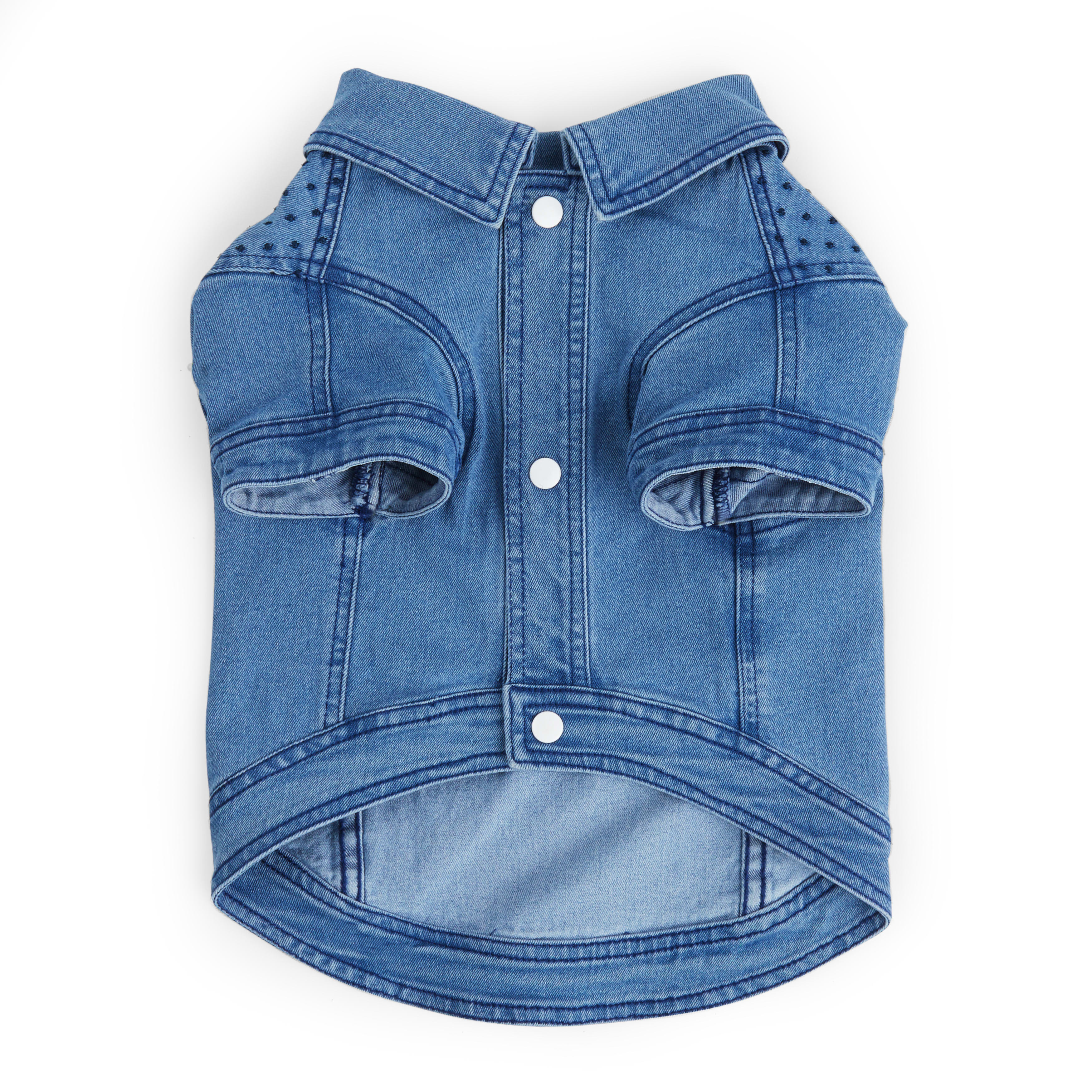 YOULY Blue Denim Jacket for Dogs， XX-Small