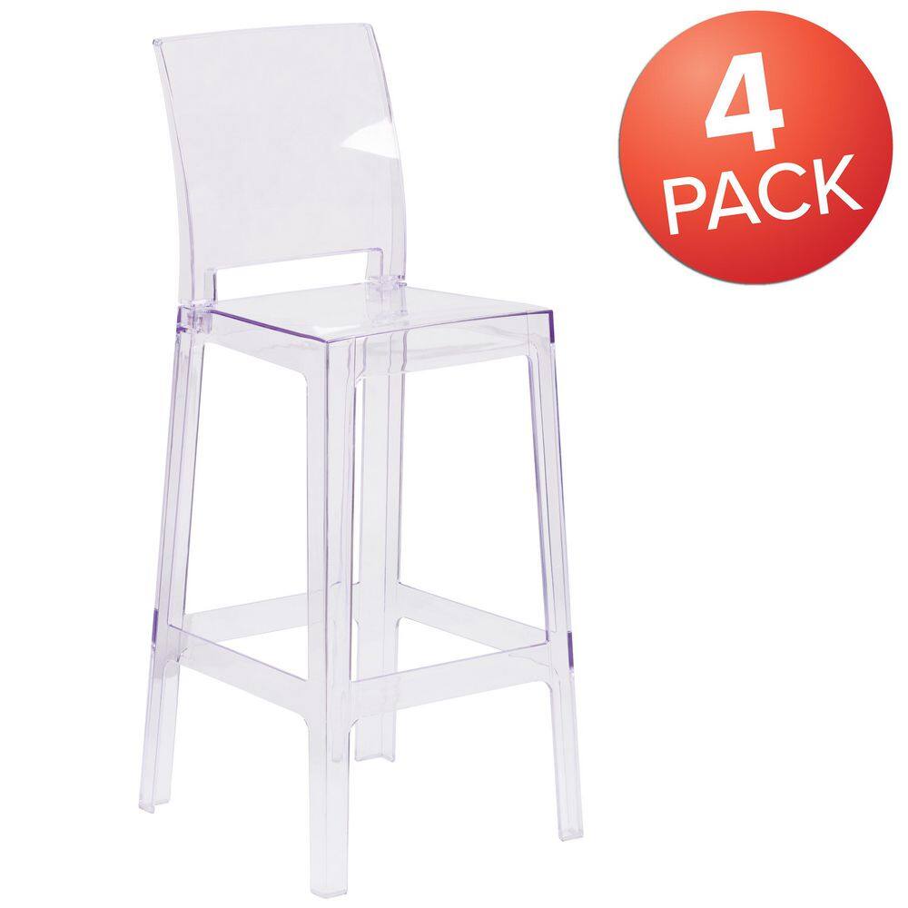 Carnegy Avenue Transparent Crystal Ghost Bar Stools (Set of 4) CGA-OW-202446-TR-HD