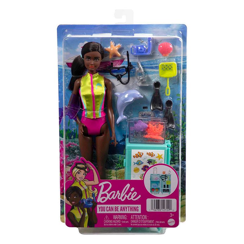 Barbie Marine Biologist Doll (Brunette) and Mobile Lab Playset