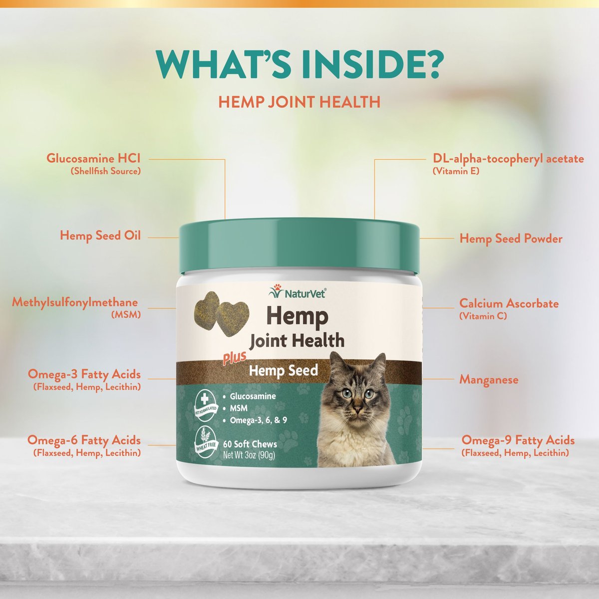 NaturVet Hemp Soft Chews Joint Supplement for Cats