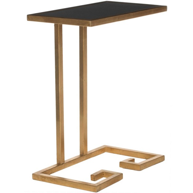 Murphy Accent Table Gold black Glass Safavieh