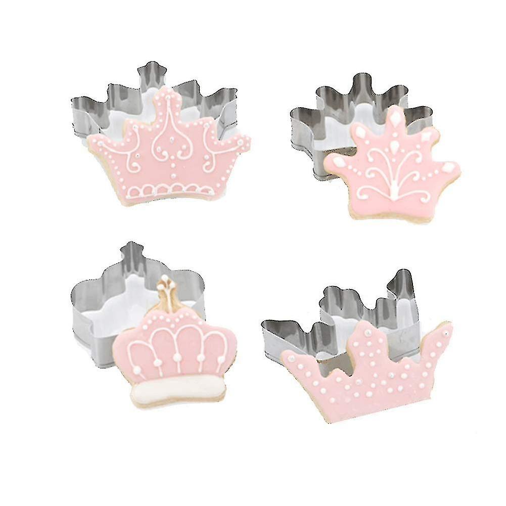 Cookie Cutter 4 Pcs/set Crown King Queen Prince Princess Shapes Stainless Steel Cookie Cutter Fondan