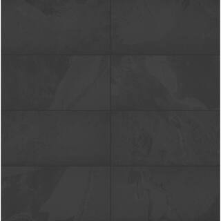 Florida Tile Home Collection Galactic Slate Black 12 in. x 24 in. Matte Porcelain Floor and Wall Tile (435.84 sq. ft.  pallet) CHDEGLX1012X24P