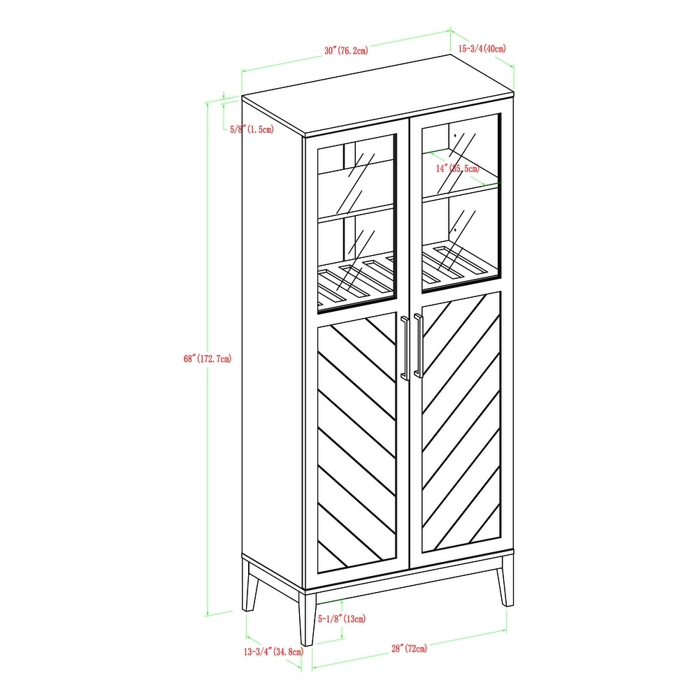 Middlebrook 68 inch Tall Chevron Buffet Storage Cabinet