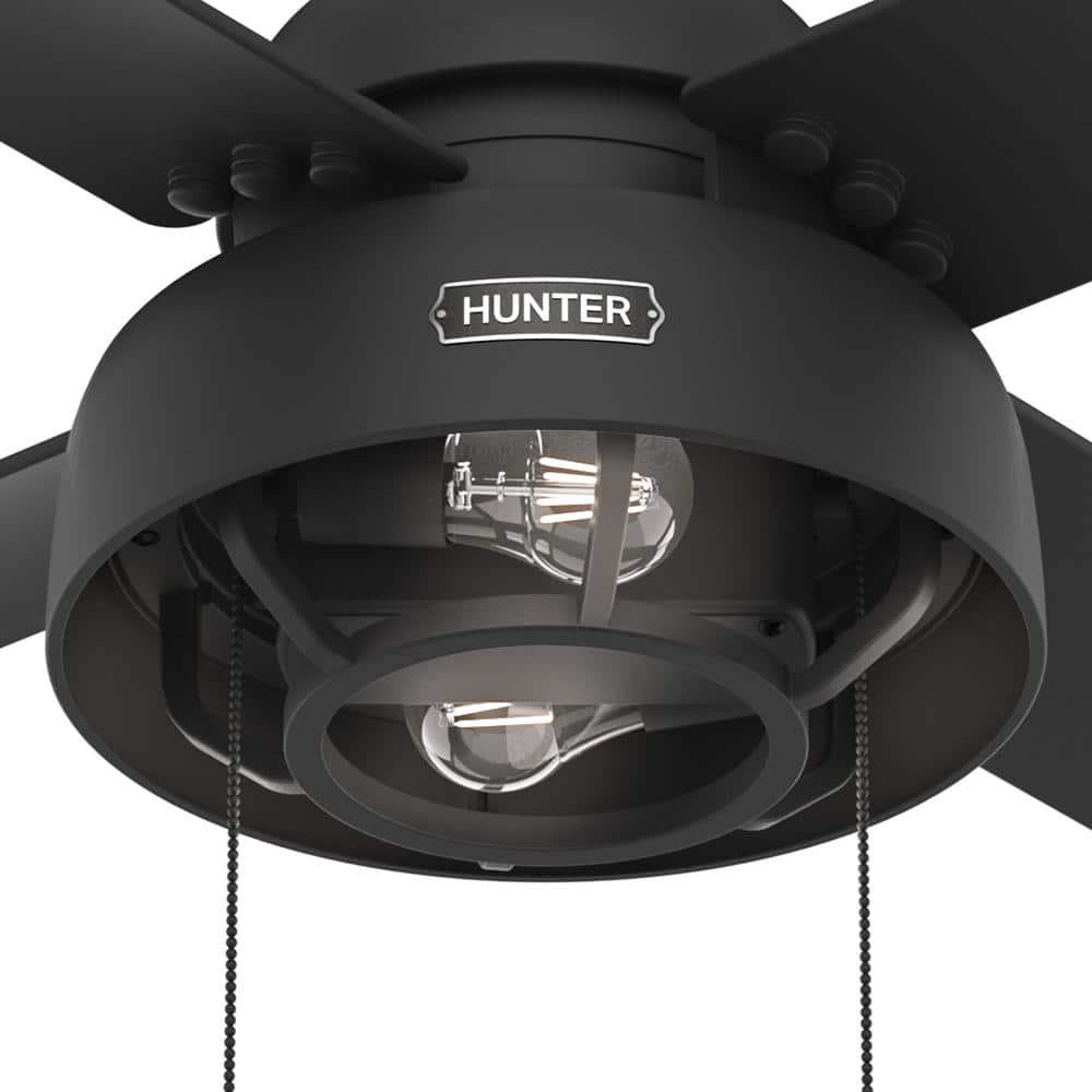 Hunter Spring Valley 52 in IndoorOutdoor Matte Black Ceiling Fan with Light