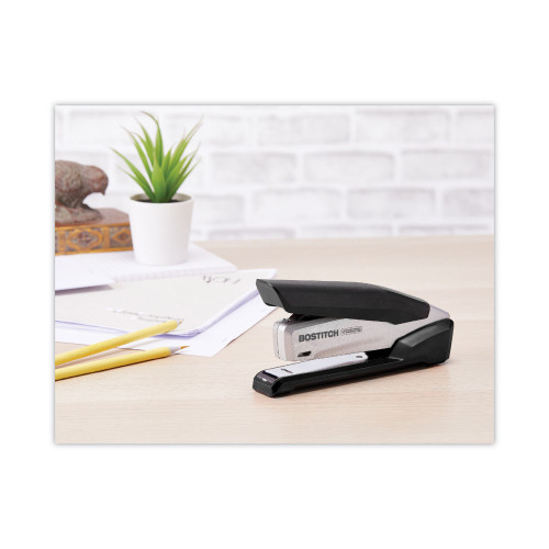 Bostitch InPower Spring-Powered Premium Desktop Stapler， 28-Sheet Capacity， Black/Silver (1110)