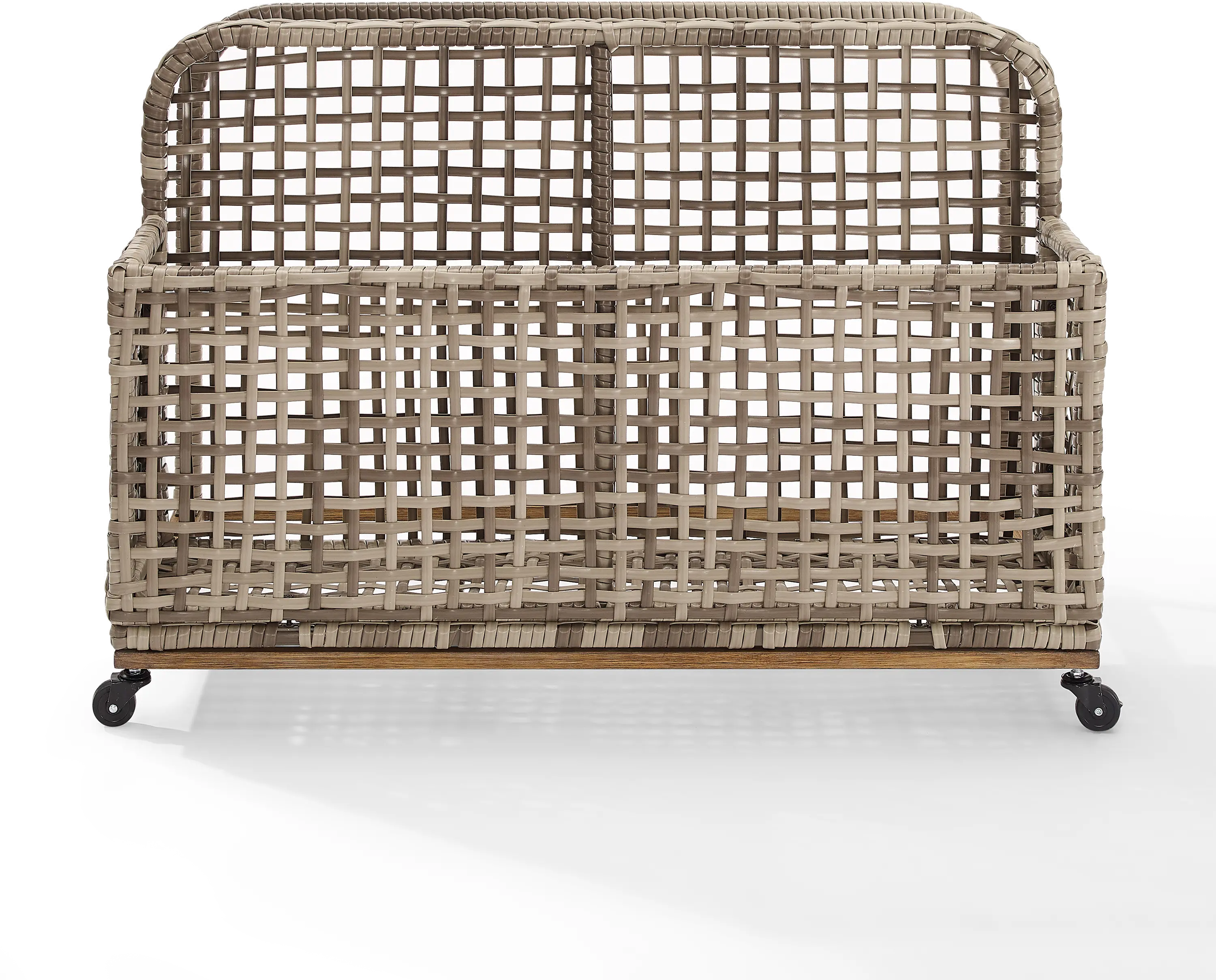 Ridley Outdoor Wicker And Metal Pool Storage Caddy