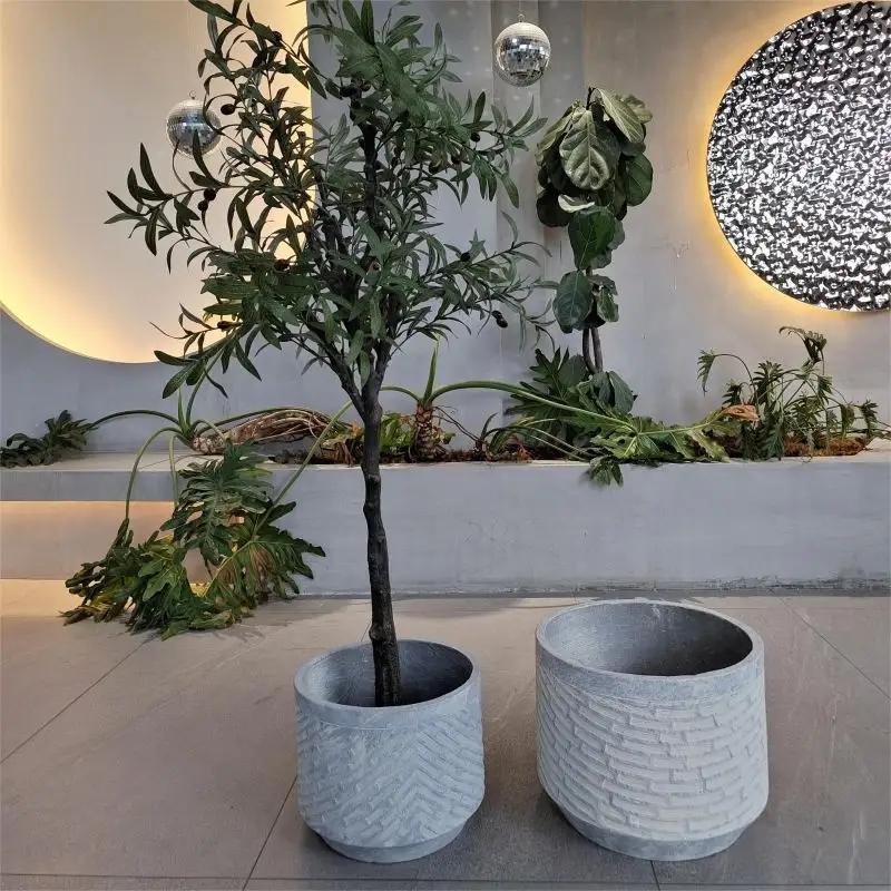 Garden Supplies Hot Selling Cheap Fiber Clay Flower Pot Modern Korean Flower Plant Pots For Living Room