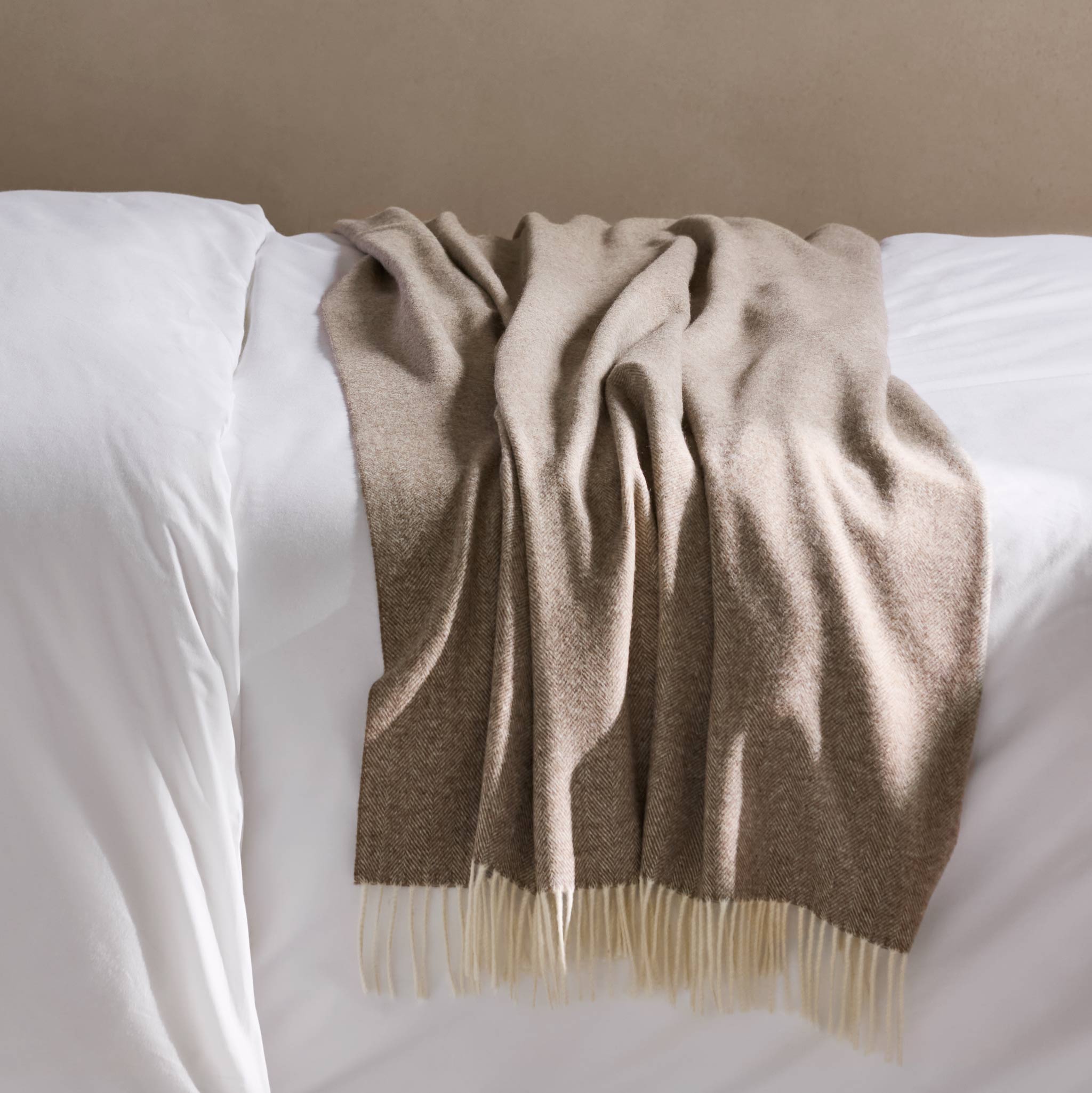 Herringbone Wool Throw Blanket