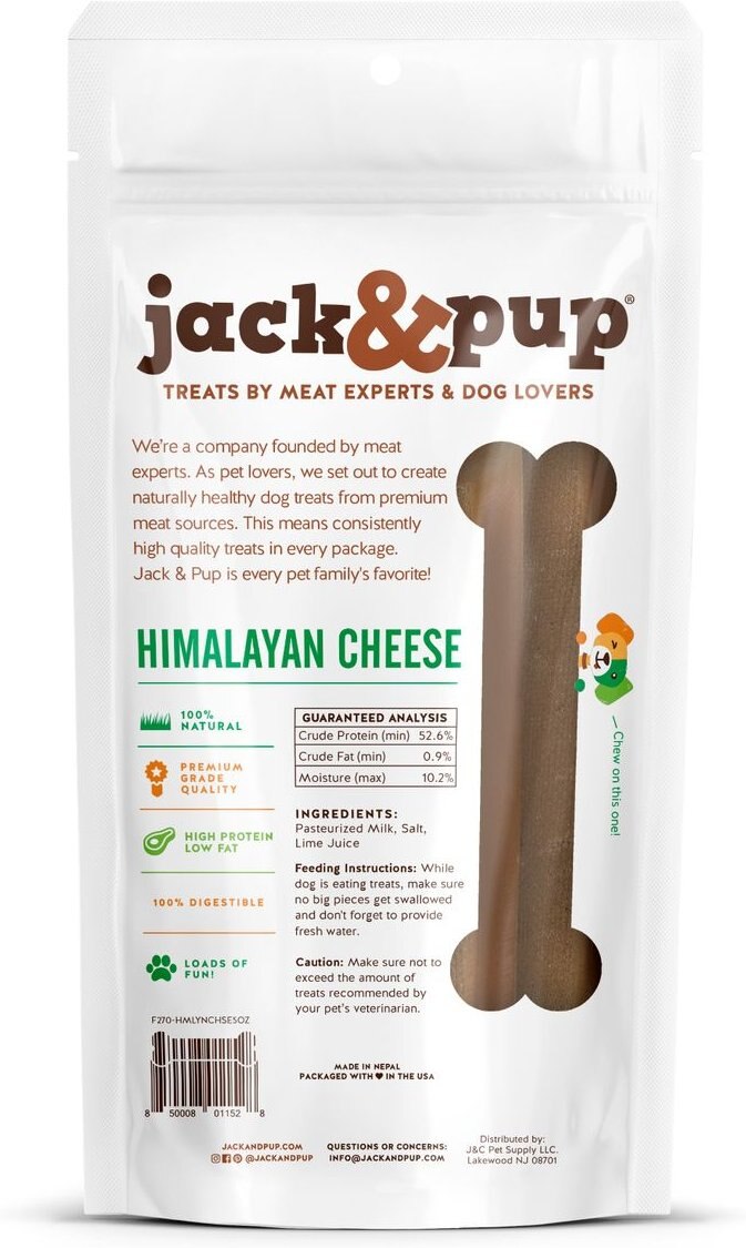 Jack and Pup Himalayan Yak Cheese Dog Treat， 5-oz bag