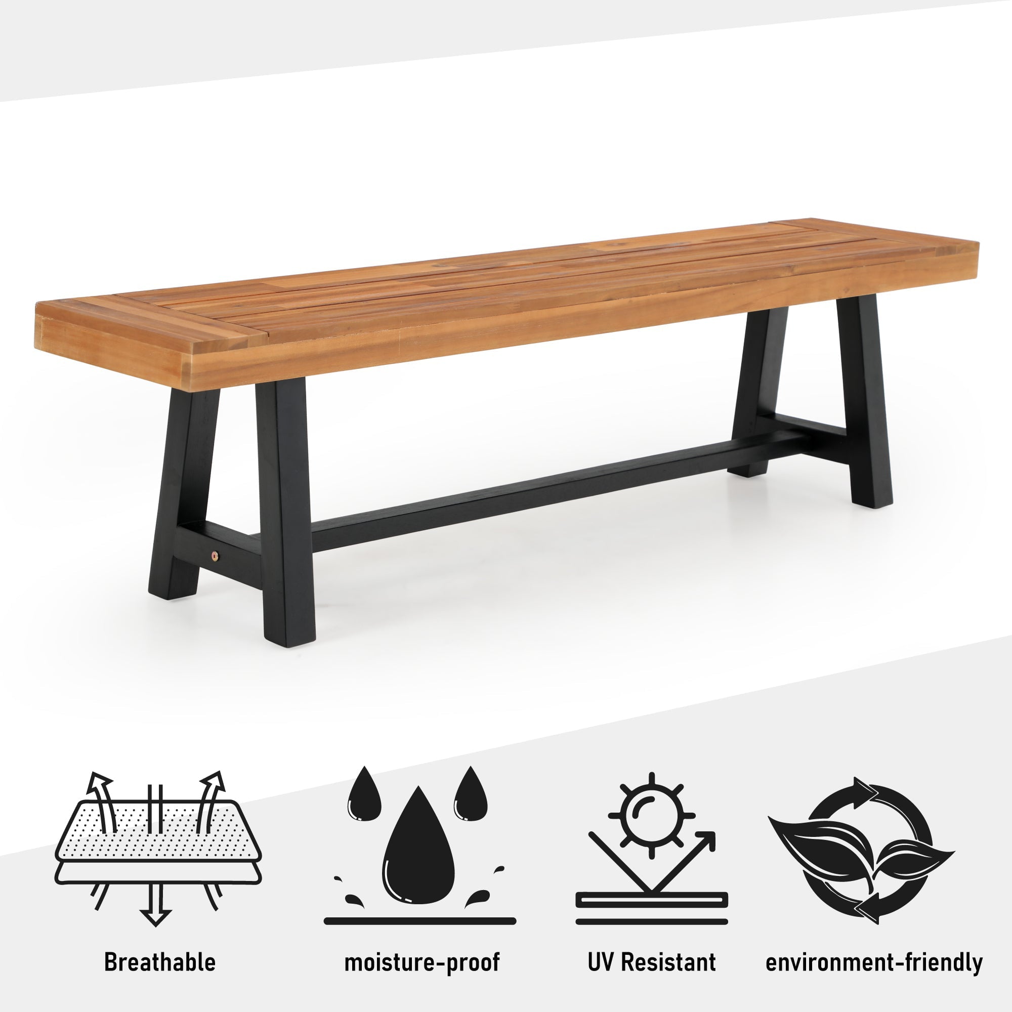 Sophia & William 63”Outdoor Acacia Wooden Garden Bench