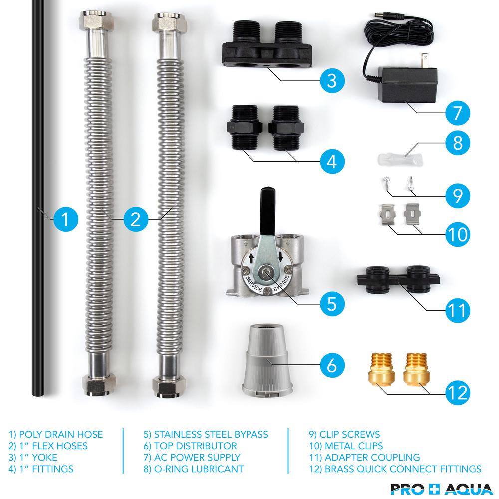 PRO+AQUA Whole House Well Water Filtration System Filters Iron Sulfur Manganese and More 1 in. Digital Valve 1 cu. ft. PRO-WELL-1E