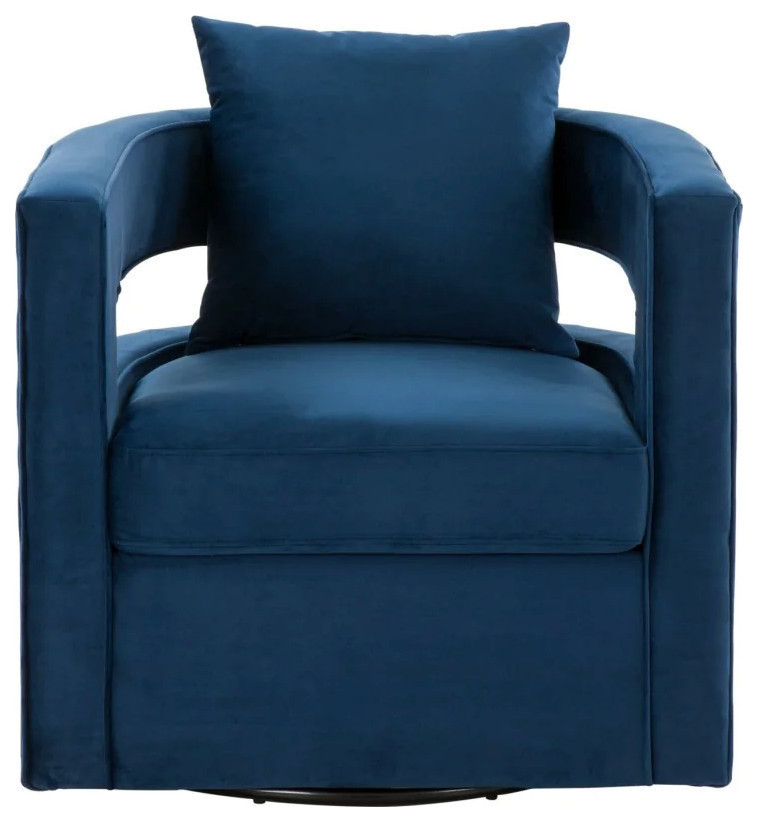 Lana Modern Blue Velvet Swivel Accent Chair   Contemporary   Armchairs And Accent Chairs   by Rustic Home Furniture Deco  Houzz