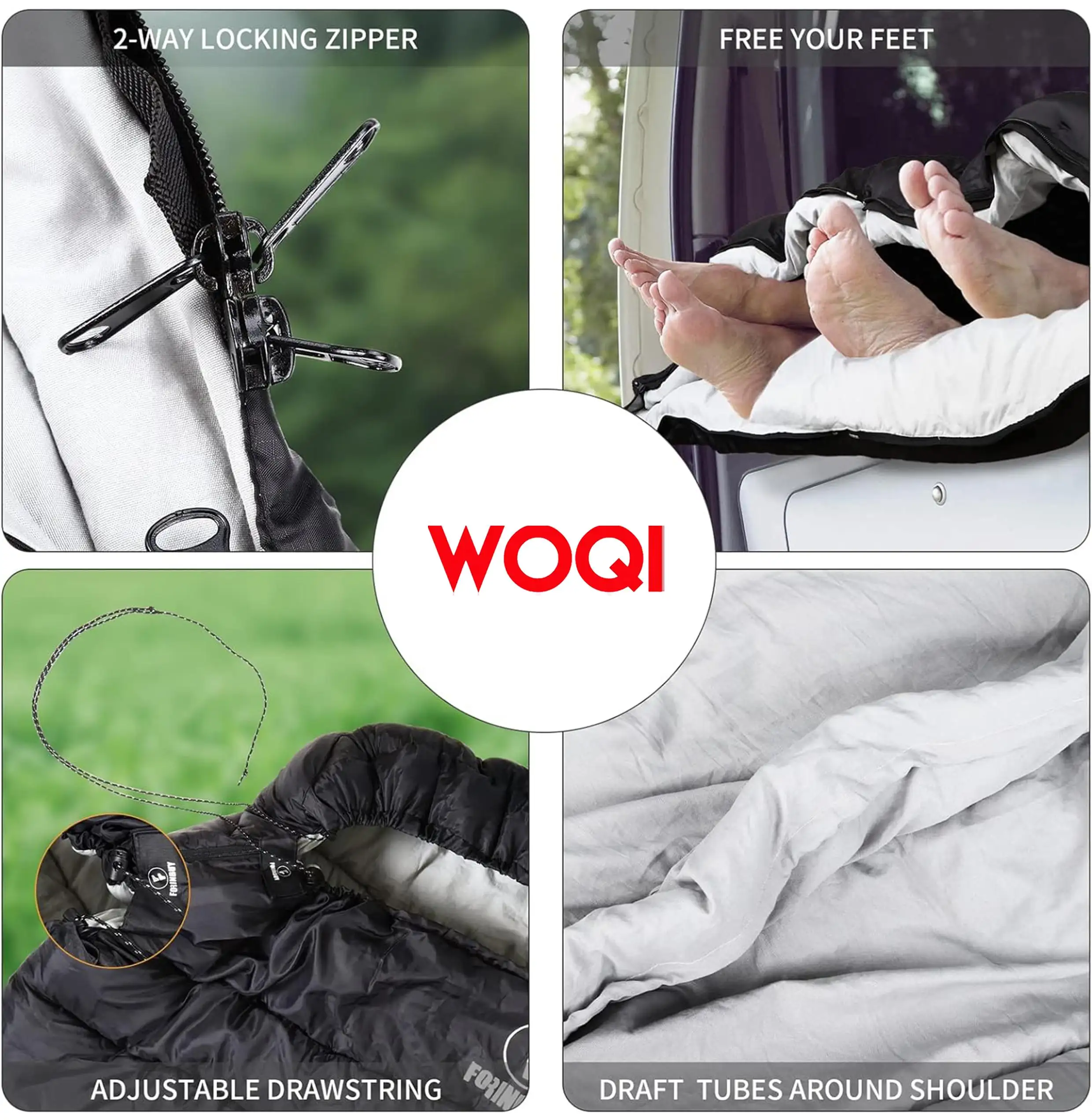 WOQI Twin Cold Weather Large Sleeping Bag  Waterproof Twin Sleeping Bag