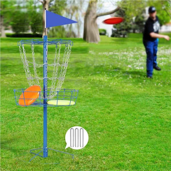 Yaheetech 12-Chain Disc Golf Basket Portable Metal Disc Golf Target Flying Disc Golf Practice Basket Indoor & Outdoor Blue