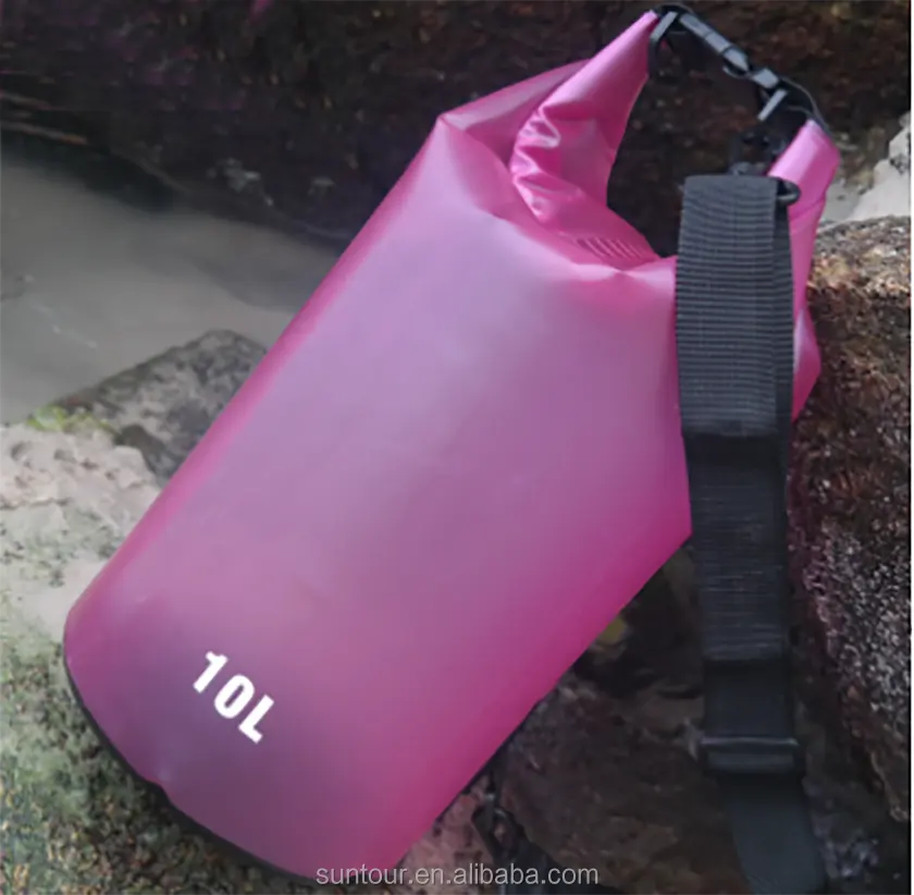 Custom PVC Roll Up Floating Ocean Beach Pack Bag Waterproof Dry Bag Backpack Transparent Bucket Bag