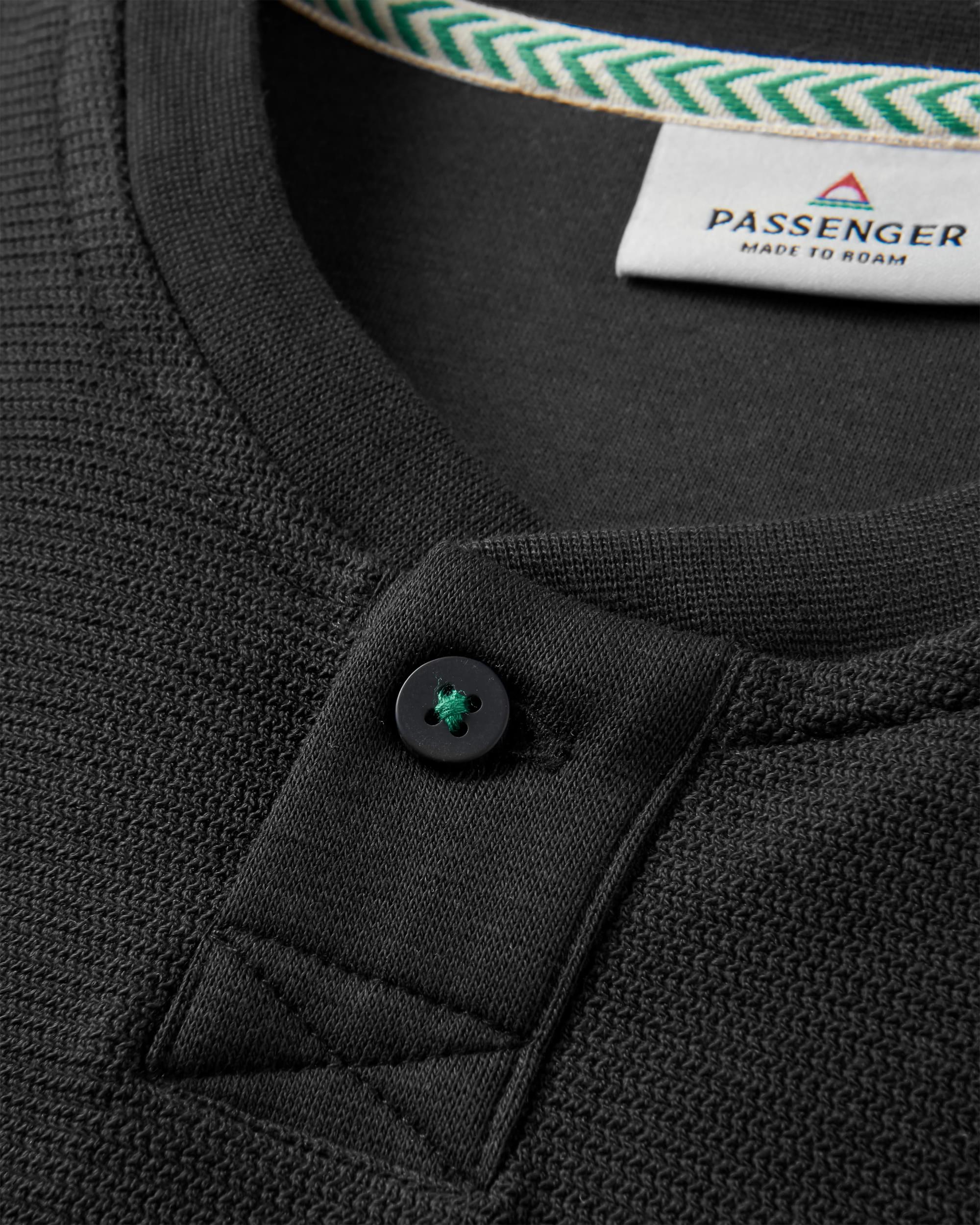 Stream Button Up Henley - Black