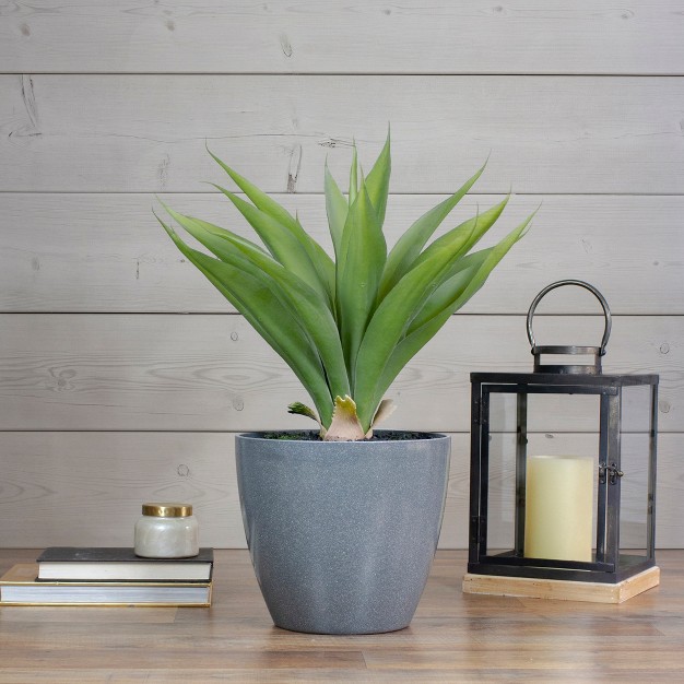 Potted Green Artificial Agave Plant