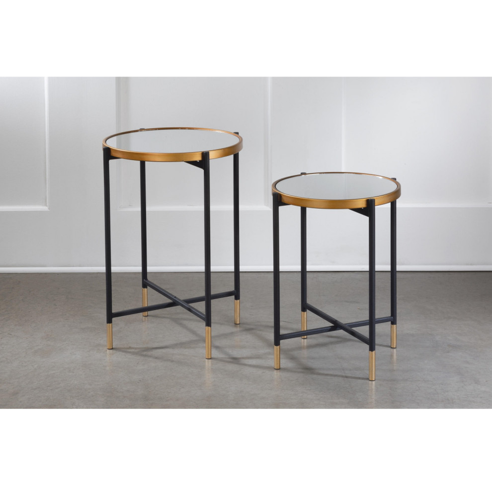 Mirror Side Tables Set of 2   Contemporary   Side Tables And End Tables   by Tripar International  Inc.  Houzz