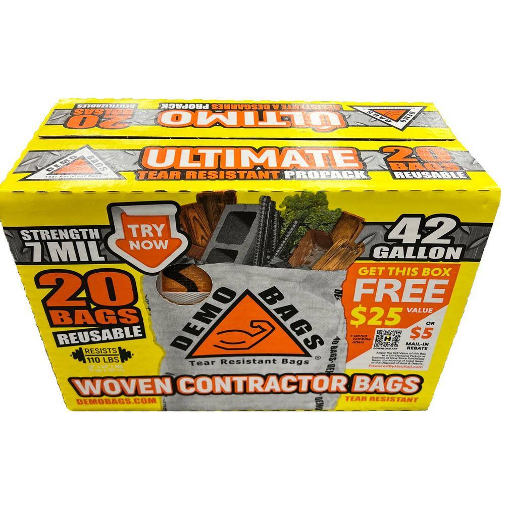 Demobags 42-Gallon Contractor Heavy Duty Trash Bags (20-Count) DB20-PROPACK