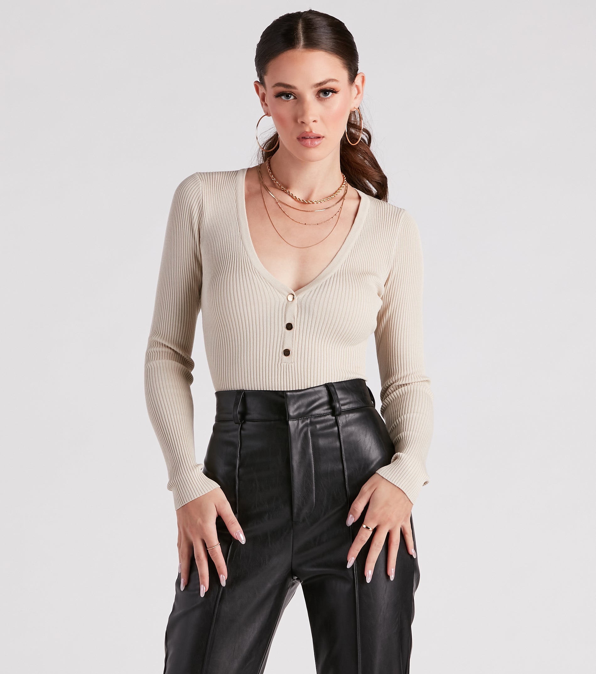 Oh Snap Button Henley Bodysuit