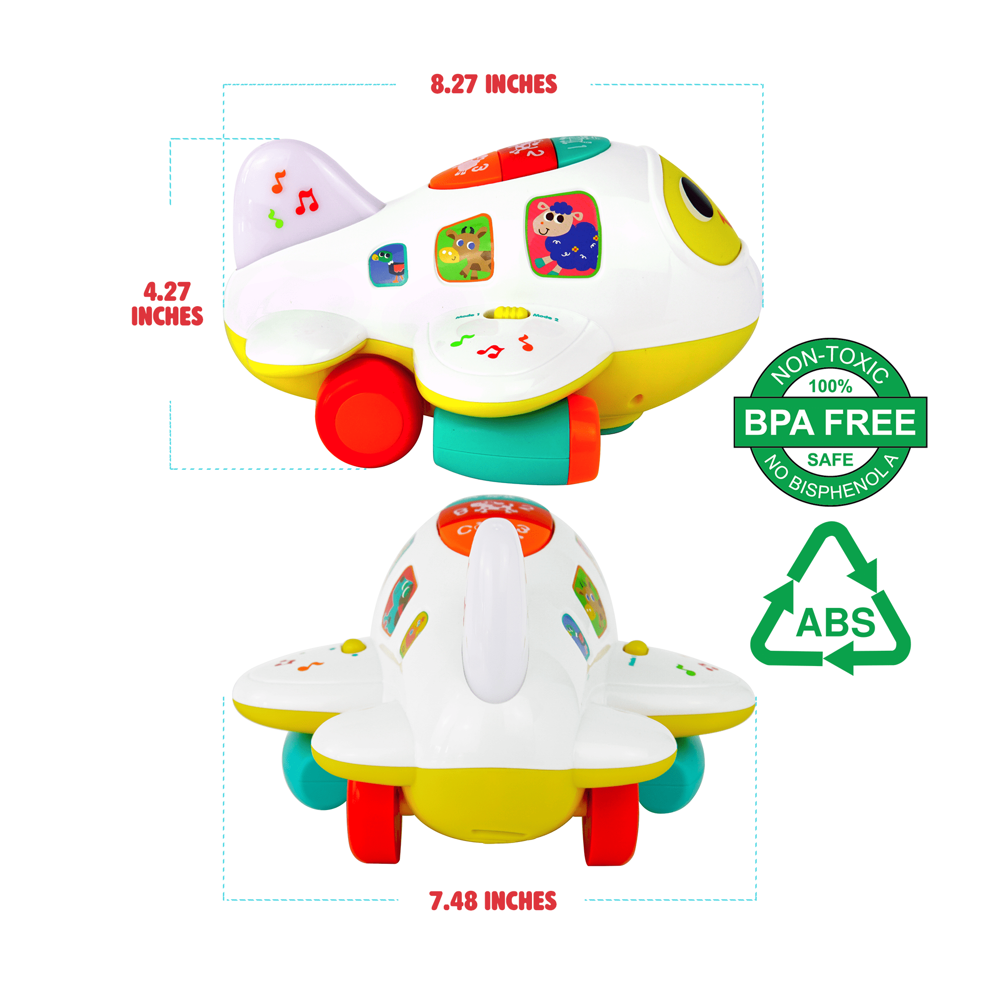 Electronic Airplane Toys Toddlers Baby Learning Toys for 1+ Year Old Boys， Play Vehicle