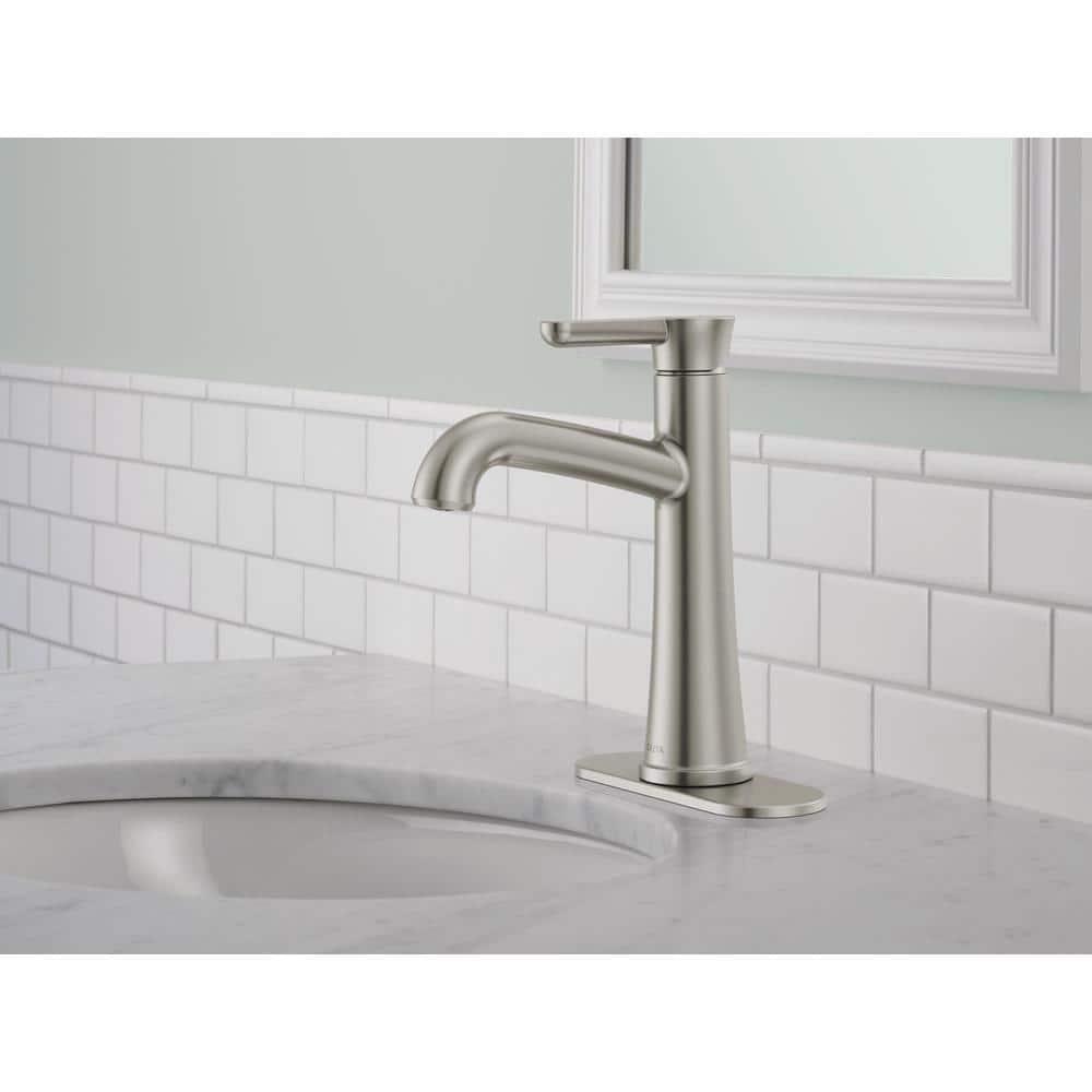 Delta Greydon Single Handle Single Hole Bathroom Faucet in Spotshield Brushed Nickel