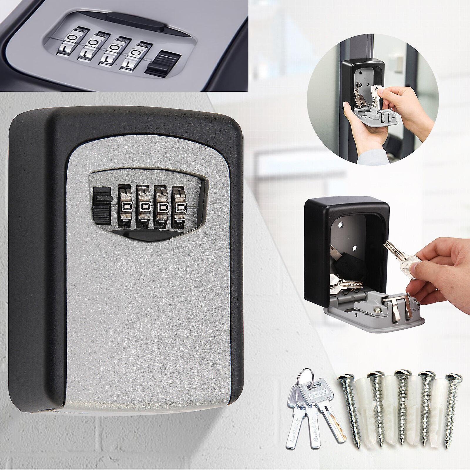 Wall Mounted Key Safe 4 Digit Combination Key Safe Outdoor Security Key Lock Box