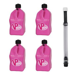 VP Racing Fuels 5 Gal. Motorsport Racing Utility Jug (4-Pack) Plus 14 in. Hose Kit 4 x 3812 + 3044B